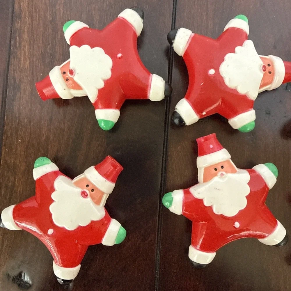 9 Vintage Star Santa Claus Christmas Blow Mold For String Lights Christmas Parts